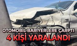 Otomobil bariyerlere çarptı: 4 kişi yaralandı