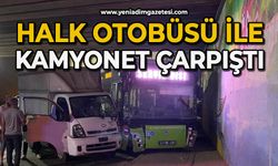 Halk otobüsü ile kamyonet çarpıştı: 2 yaralı