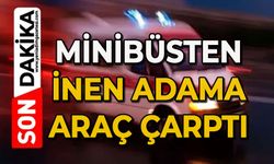 Minibüsten inen adama araba çarpto