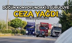Düğün konvoyundaki 3 sürücüye ceza yağdı
