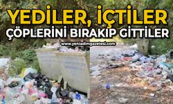 Rezil görüntüler: Yediler, içtiler çöplerini bırakıp gittiler!