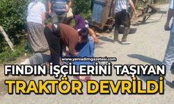 Fındık işçilerini taşıyan traktör devrildi: 8 yaralı