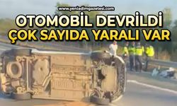 Otomobil devrildi: Yaralılar var