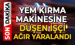 Yem kırma makinesine düşen işçi ağır yaralandı