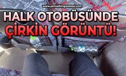 Halk otobüsünde çirkin görüntü