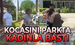 Kocasını parkta kadınla bastı