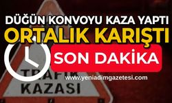 Düğün konvoyu kaza yaptı: Ortalık karıştı