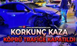 Korkunç kaza: Köprü trafiğe kapatıldı