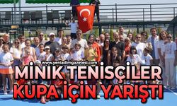 Minik tenisçiler kupa için yarıştı