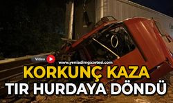Tıra çarpan tır hurdaya döndü