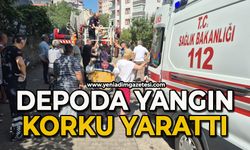 Depo yangınında korku dolu anlar