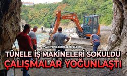 Tünele iş makineleri sokuldu: Çalışmalar yoğunlaştı