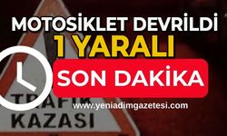 Devrilen motosikletin sürücüsü yaralandı