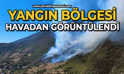 Yangın bölgesi havadan görüntülendi