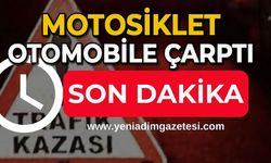 Motosiklet otomobile çarptı: 1 yaralı