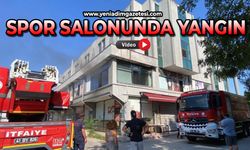 Spor salonunda korkutan yangın