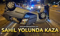 Sahil yolunda kaza