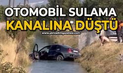 Otomobil sulama kanalına uçtu