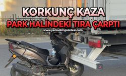 Park halindeki tıra çarptı: 1 yaralı