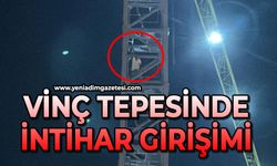 Kule vinçte intihara kalkışan şahsı, eşi ve yeğeni ikna etti
