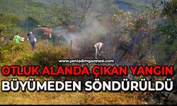 Otluk alanda çıkan yangın büyümeden söndürüldü