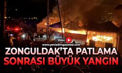 Zonguldak'ta patlama sonrası büyük yangın