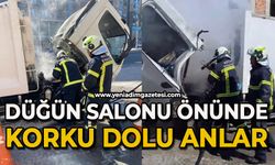 Düğün salonu önünde korku dolu anlar