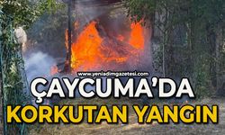 Çaycuma'da korkutan yangın