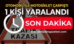 Otomobil ile motosiklet çarpıştı: 1 yaralı