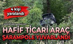 Hafif ticari araç şarampole yuvarlandı: 4 yaralı