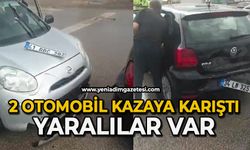 2 otomobil kazaya karıştı: Yaya ve sürücü yaralandı