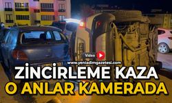 Zincirleme kaza: O anlar kamerada
