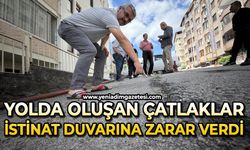 İstinat duvarı zarar gördü: Site sakinleri endişeli