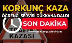Korkunç kaza: Öğrenci servisi dükkana daldı