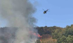 Orman yangınına helikopter ve 20 araçla müdahale sürüyor