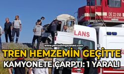 Tren kamyonete çarptı: 1 yaralı