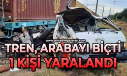 Tren hafif ticari araca çarptı: 1 kişi yaralandı