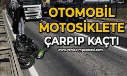 Otomobil sürücüsü motosiklete çarpıp kaçtı; 1 yaralı
