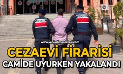 Cezaevi firarisi camide uyurken yakalandı