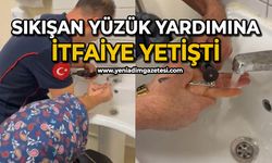 Sıkışan yüzük yardımına itfaiye yetişti