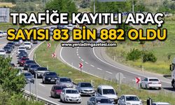 Trafiğe kayıtlı araç sayısı 83 bin 882 oldu
