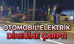Otomobil elektrik direğine çarptı