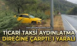 Ticari taksi aydınlatma direğine çarptı: 1 yaralı