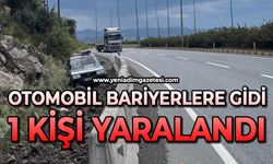 Otomobil bariyerlere girdi: 1 yaralı