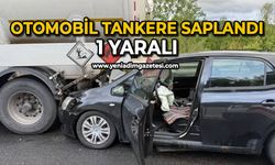 Otomobil tankere saplandı: 1 yaralı