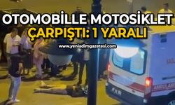 Otomobille motosiklet çarpıştı: 1 yaralı