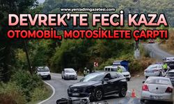 Devrek’te feci kaza: Otomobil motosiklete çarptı