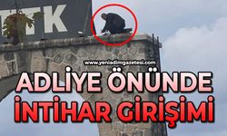 Adliye önünde intihar girişimi