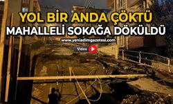 Yol bir anda çöktü! mahalleli sokağa döküldü