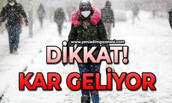Dikkat kar geliyor!